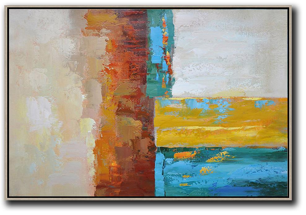 Vertical Palette Knife Contemporary Art #L3B - Modern Wall Art Large